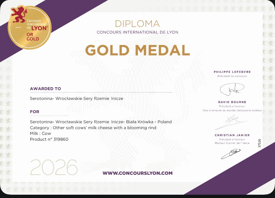 Złoty medal Concours International de Lyon